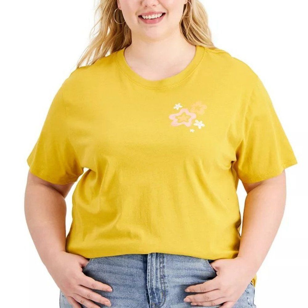 Rebellious One Trendy Plus Size Floral-Graphic T-Shirt